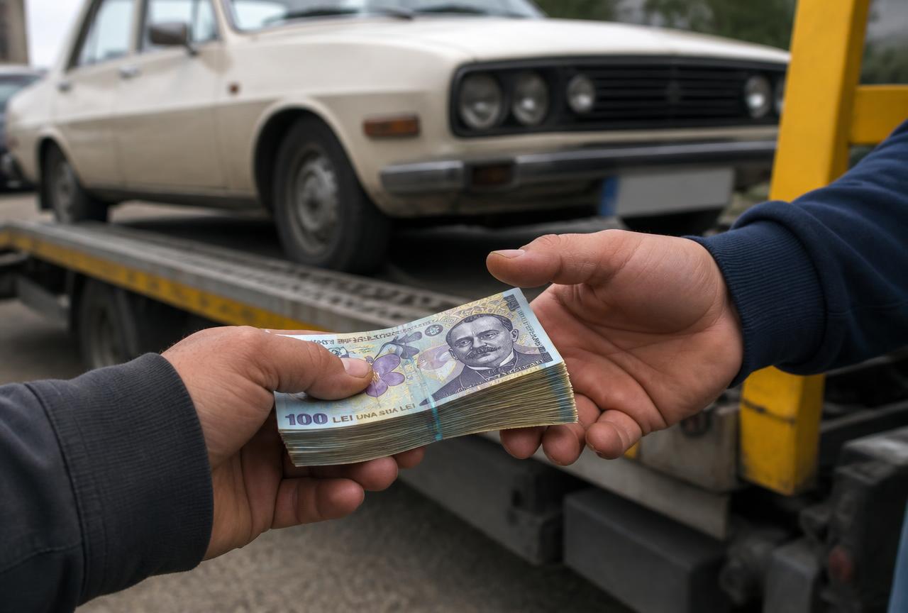 Plată cash predată proprietarului la ridicarea mașinii în România